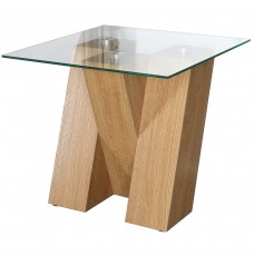 Nevada Oak Lamp Table with CLEAR Glass